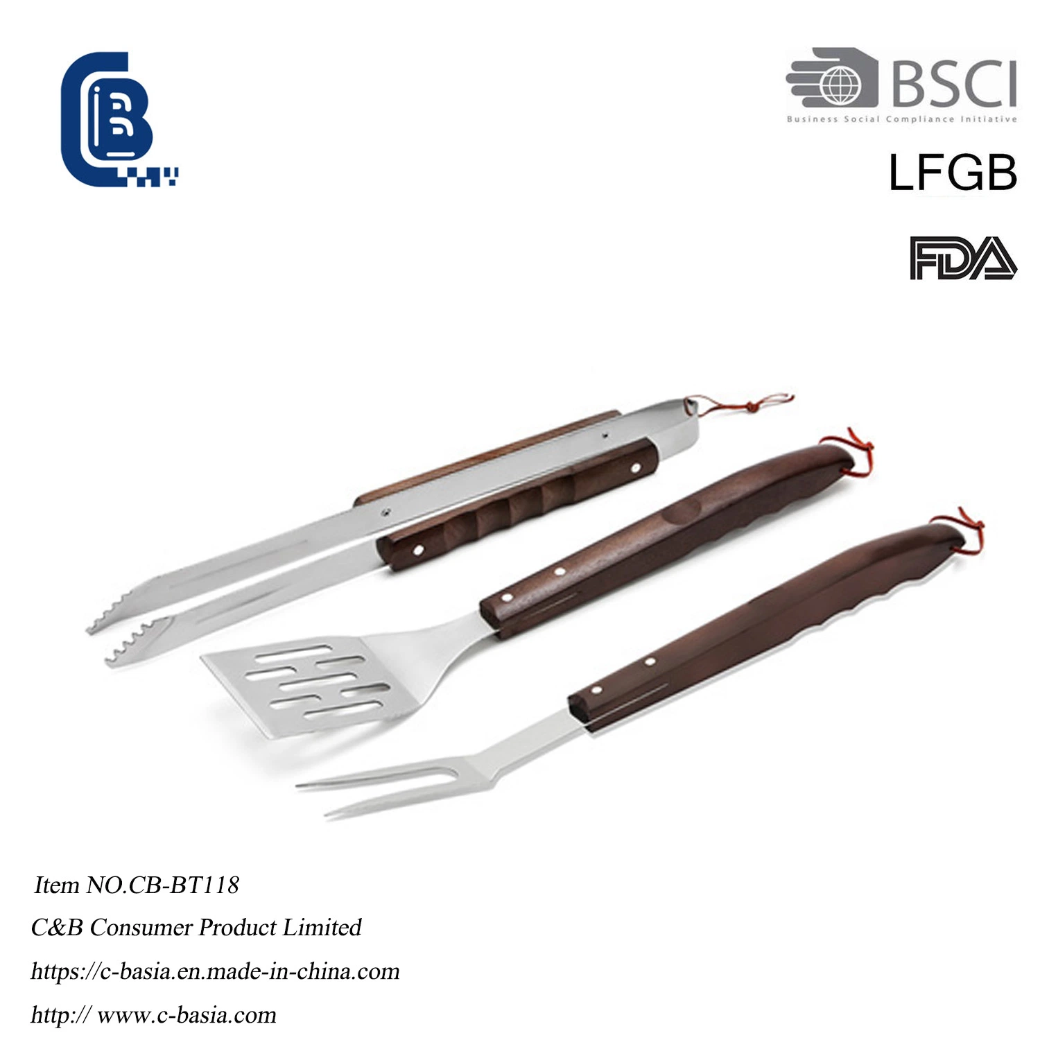 Oxford Carry Bag with Wood Handle Barbecue Grilling Tools BBQ Grill Tool Set