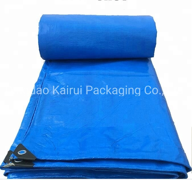 Durable Waterproof High Tensile Strength PE Woven Blue Tarps