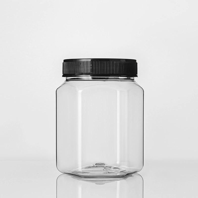 Premiumdm Food Grade Clear Plastic Metal Top Can with Clear or Black Top