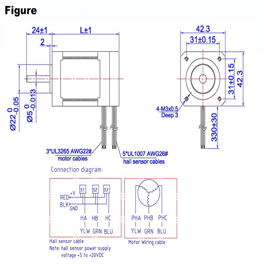 3000rpm 32W Brushless DC Motor Electric Motor 36V 8poles /BLDC Motor 0.05n. M 24V 2.5A 1.6A