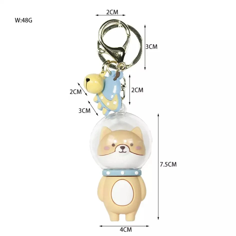 Custom Cute Cartoon 3D Keychain with Wrist Strap Car Accessories Bag Ornament Doll PVC Gold Key Rings Gift