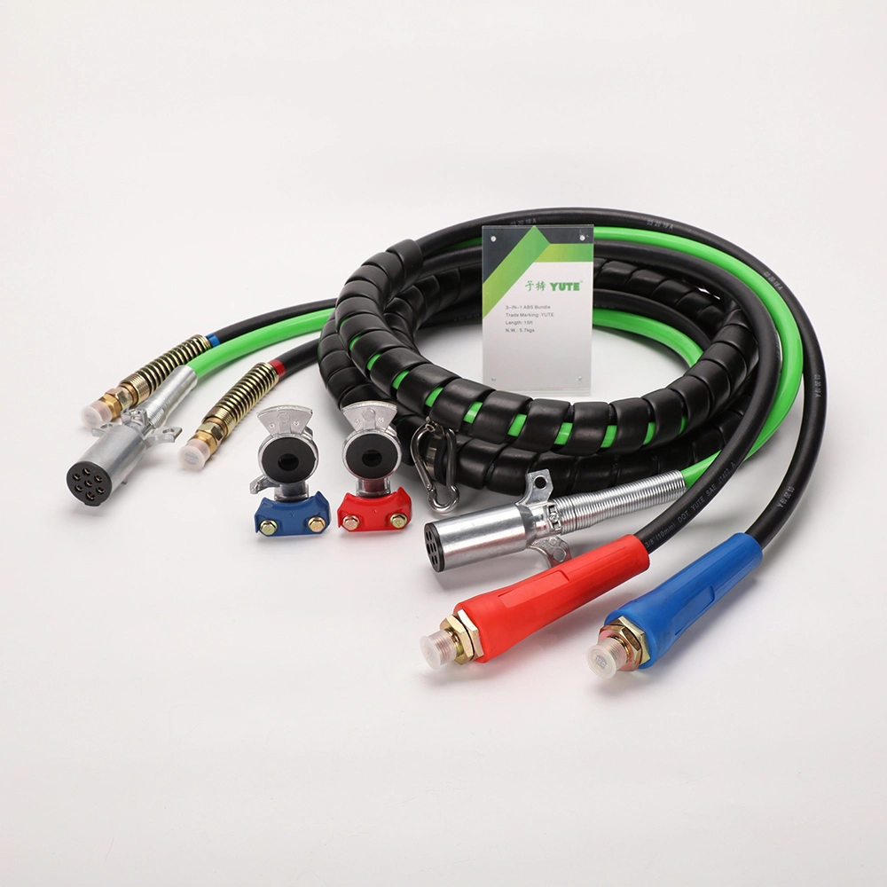 Yute 12FT 3-in-1 Wrap Set ABS Electrical & Rubber Air Line Hose Assemblies