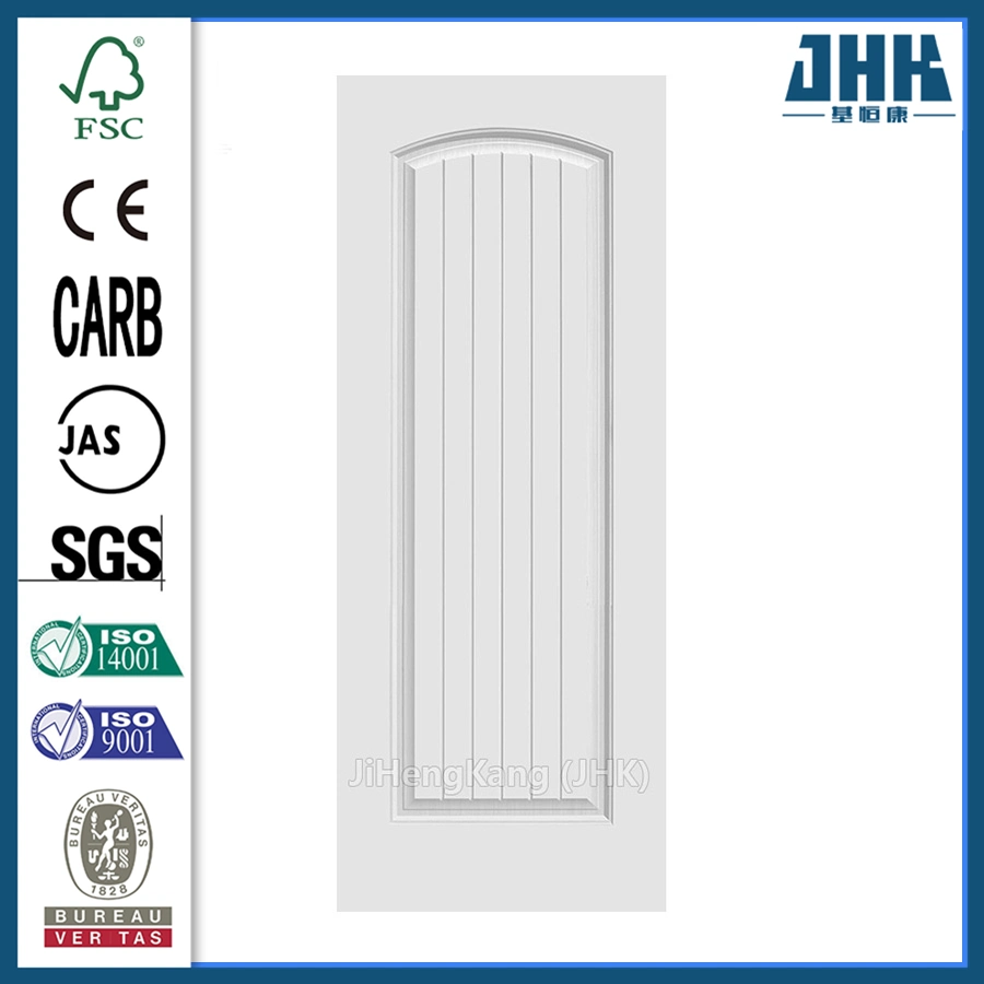 Jhk-S05 Solid Wood HDF Wooden Door Skin in White Color