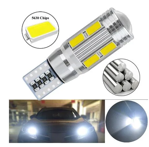 Raych 2pcs T10 10SMD 5630 CANbus خطأ LED جهاز عرض مجاني ضوء الخلوص التلقائي للعدسة W5w 501 10SMD 5630 LED Parking اللمبة