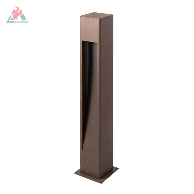 Corten Steel Outdoor Light Box for Garden Decoration