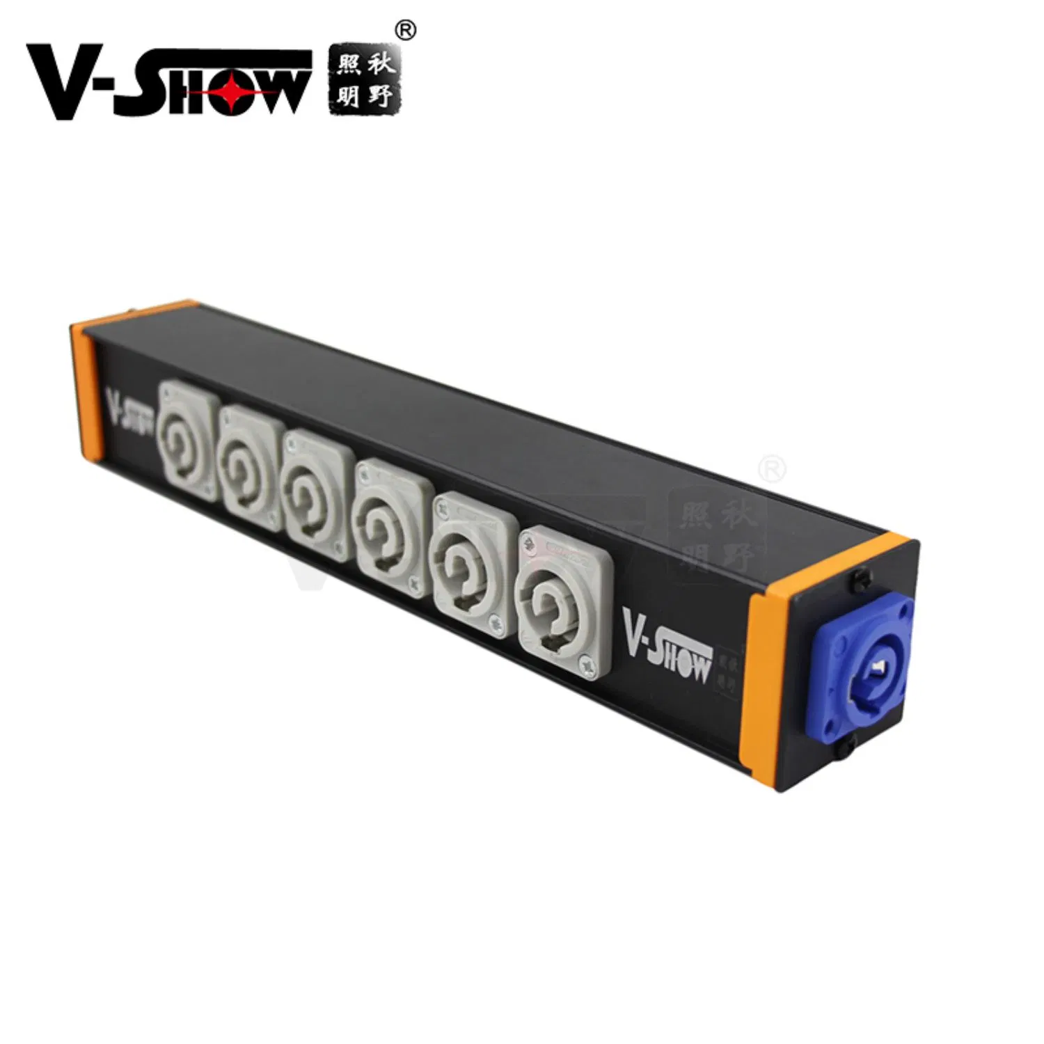 V-Show High quality/High cost performance  Power Strips Powercon Blue Input*1 +Powercon White Output*7