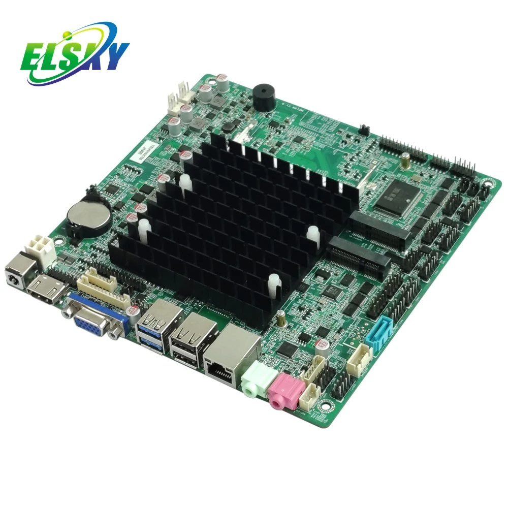 Elsky Mini Itx 170*170mm Dual LAN Fanless Embedded J1900 Lvds VGA 1HDMI Motherboard Computer Thin Client 6 COM 8 USB