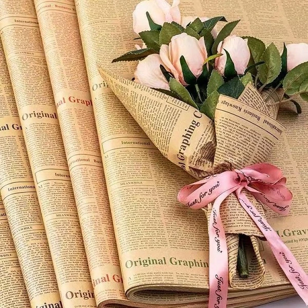 Flower Wrapping Paper Made of Synthetic Paper