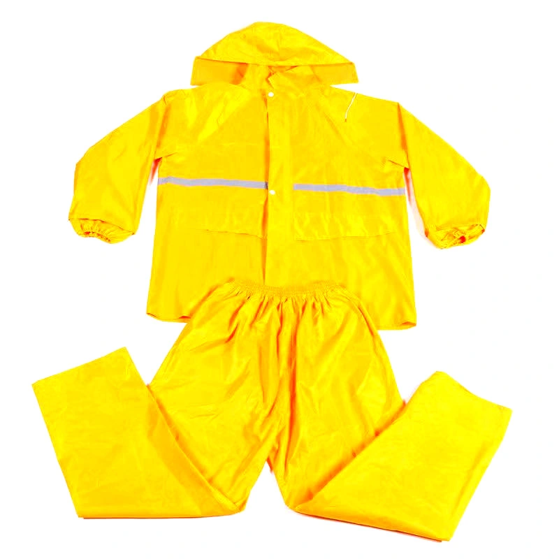 Chubasquero impermeable de PVC de color amarillo