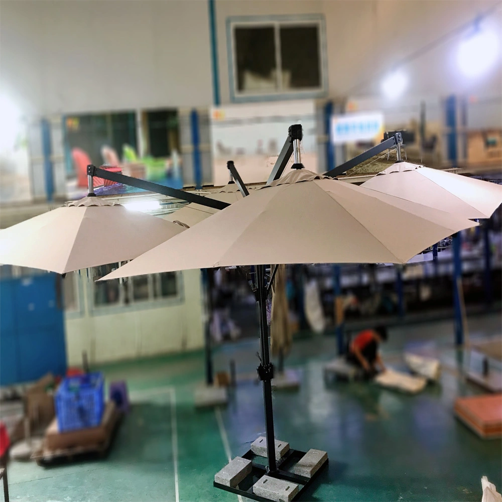 Wholesale/Supplier Outdoor Garden Patio Furniture Cafe Four Top Aluminum Parasol Popular Beach Cantilever Parasol Sun Umbrella