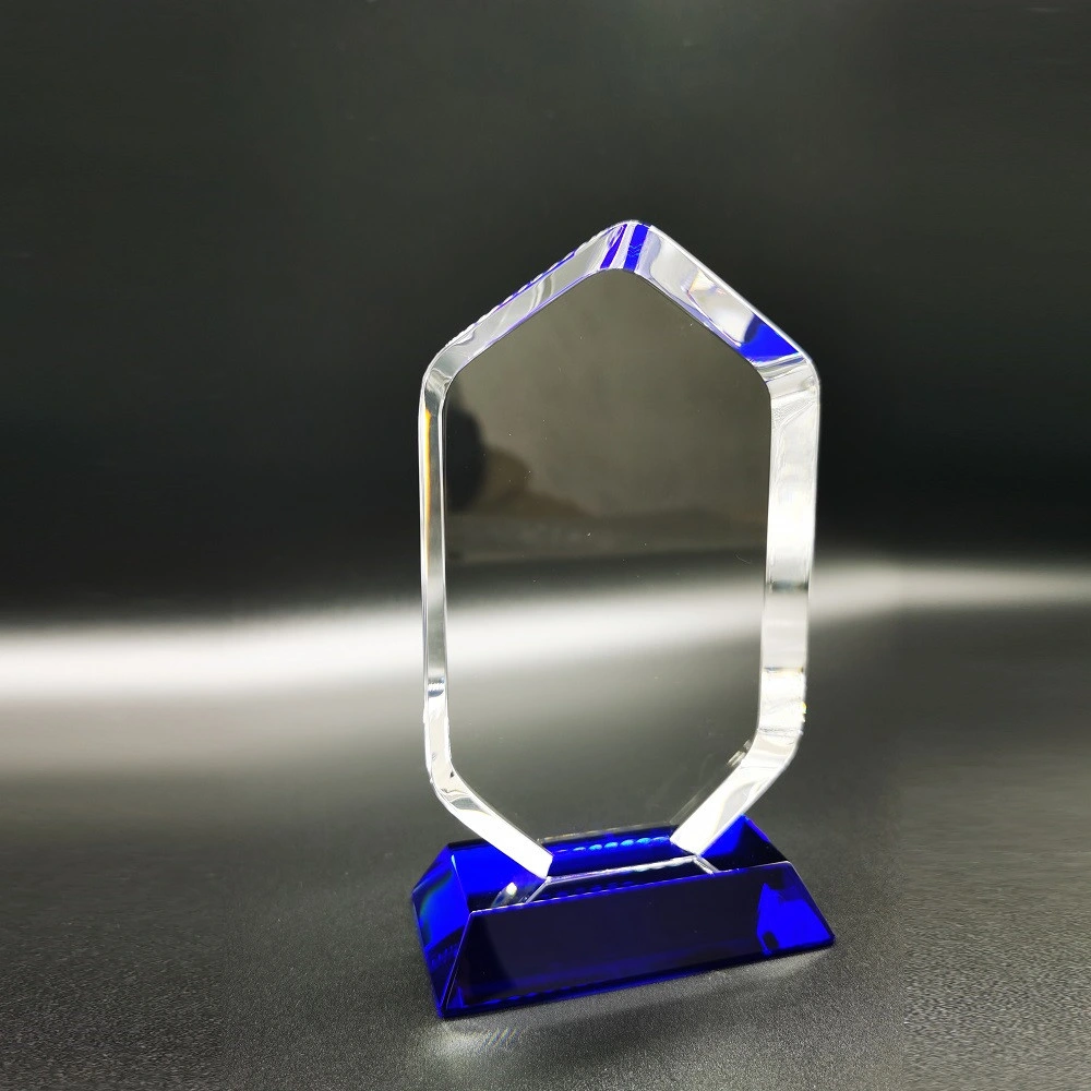 Blue Arrow Crystal Glass Trophy.