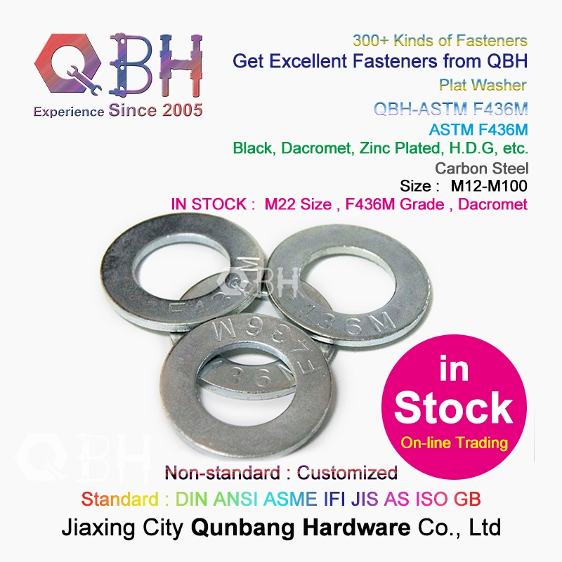 Qbh ASTM F436/F436m Steel Structure 1/2 to 1-1/2 Inch Steel Carbon Steel HDG/Black Metal Flat Round Washer