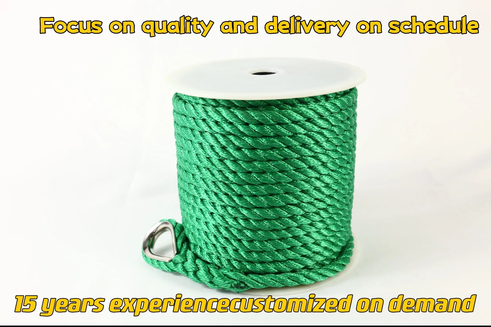 Spot Hot Selling! PE / PP / Polyester / Nylon 3 / 4 / 6 / 8 / 24 / 32 Double Knitting and Twist for Fishing / Ocean / Packaging