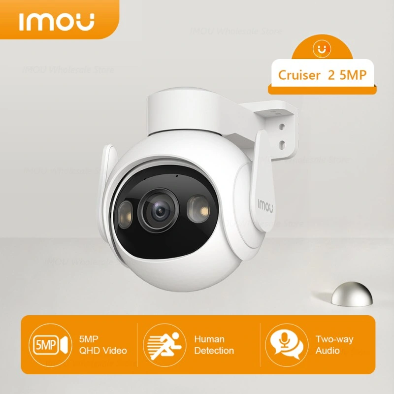 Imuu Powered by Dahua Cruiser 2 3MP/5MP Colorvu Night Vision Panorámica Pan &amp; Tilt Smart Tracking IP66 WiFi resistente a la intemperie Cámara de casa