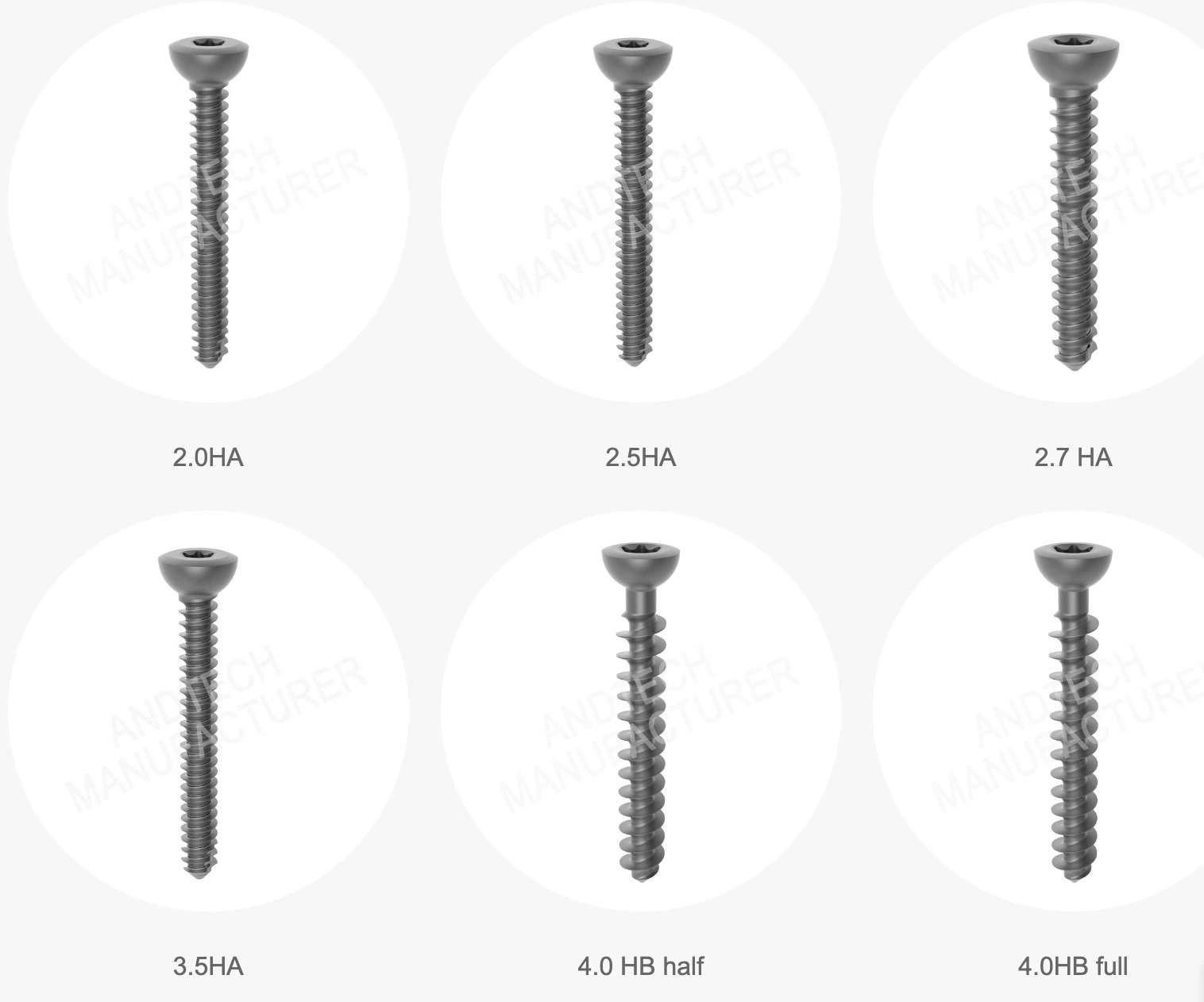 Titanium Non-Locking Screw for Trauma Locking Plate Fixation