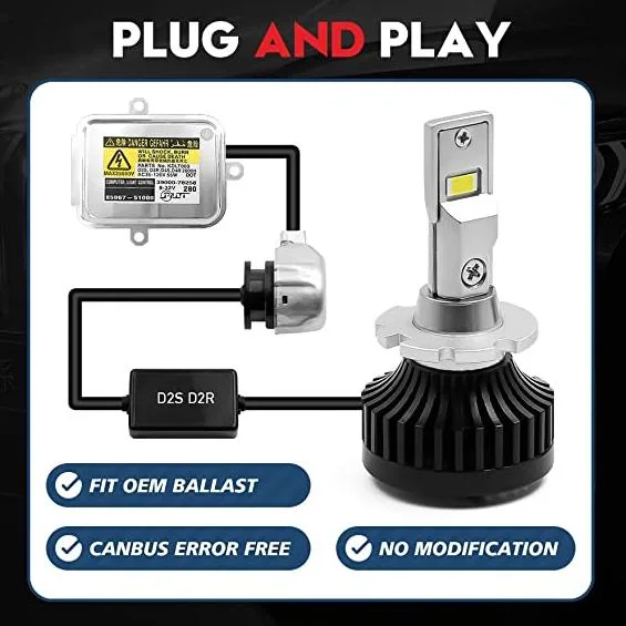 D2, D2s, D2r светодиодный свет лампы встроенные Canbus свободным от ошибок 90W 10000LM Замена ксеноновых ламп высокой интенсивности