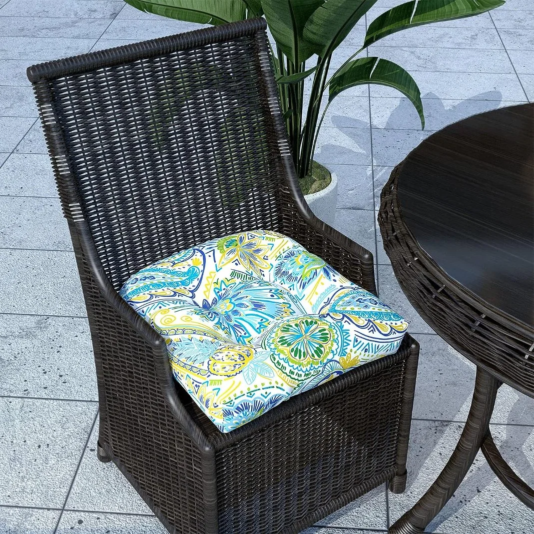 19X19X5 Inch Outdoor U-Shaped Wicker Seat Cushion, Decorative Tufted Chair Pads Round Back Seat Cushion for Patio Garden Home Office Furniture