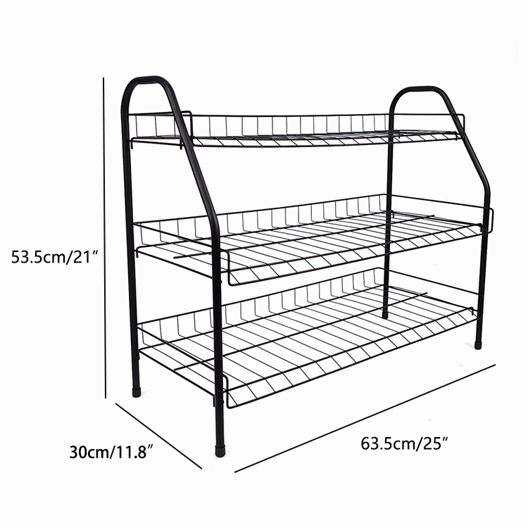 Mobiliario de Sala de estar Zapatos metálicos Soporte de Rack Organizer Zapatos ajustables Bastidor para armario de entrada de la casa