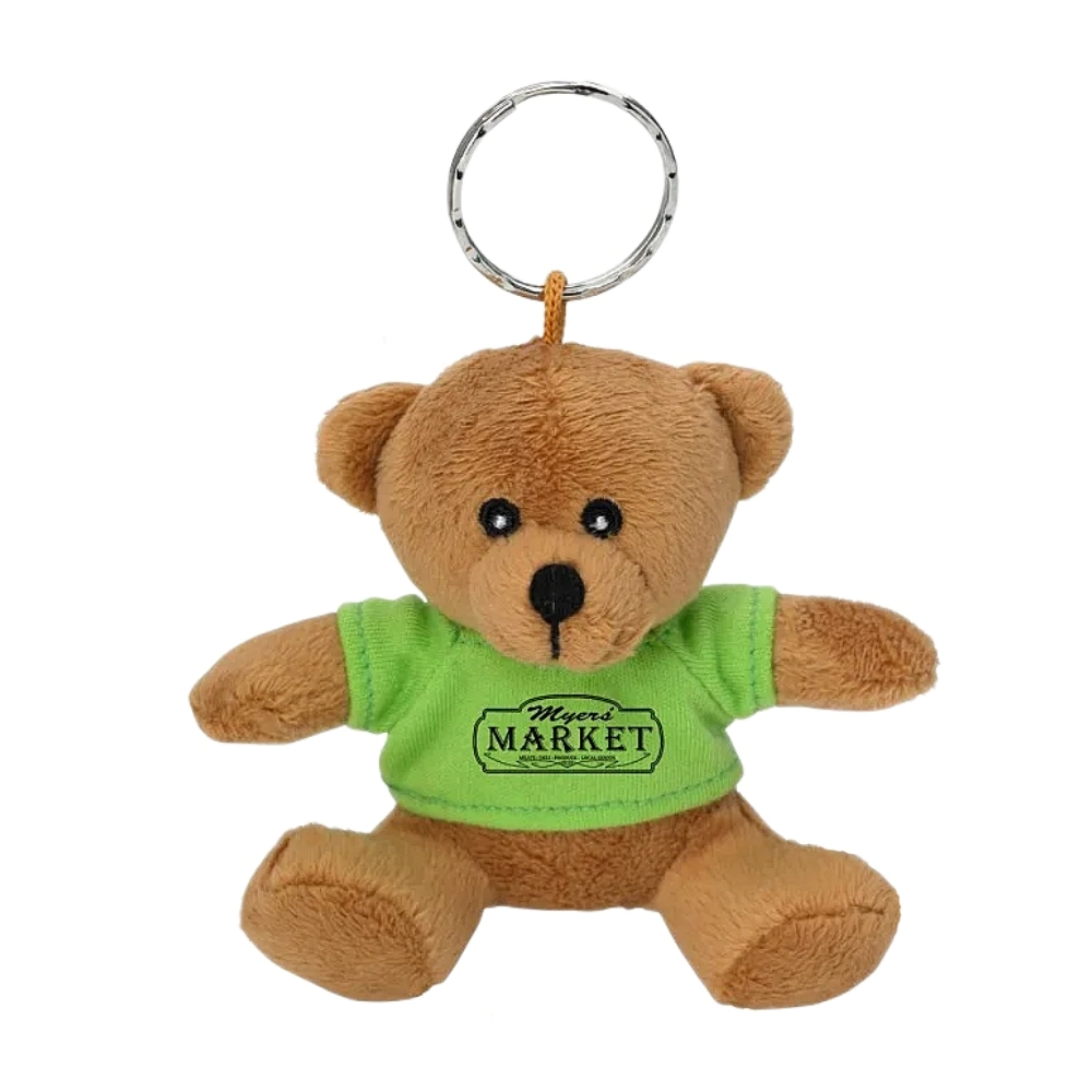 Plush Teddy Bear Keychain Toy Soft Stuffed Animal with Red T-Shirt