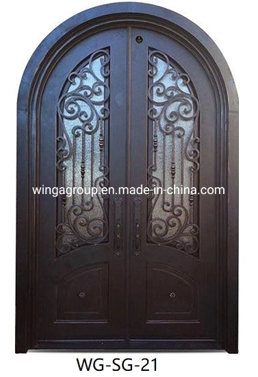 Half Circle Black Wrought Iron Security Steel Metal Door Wg-Sg-21