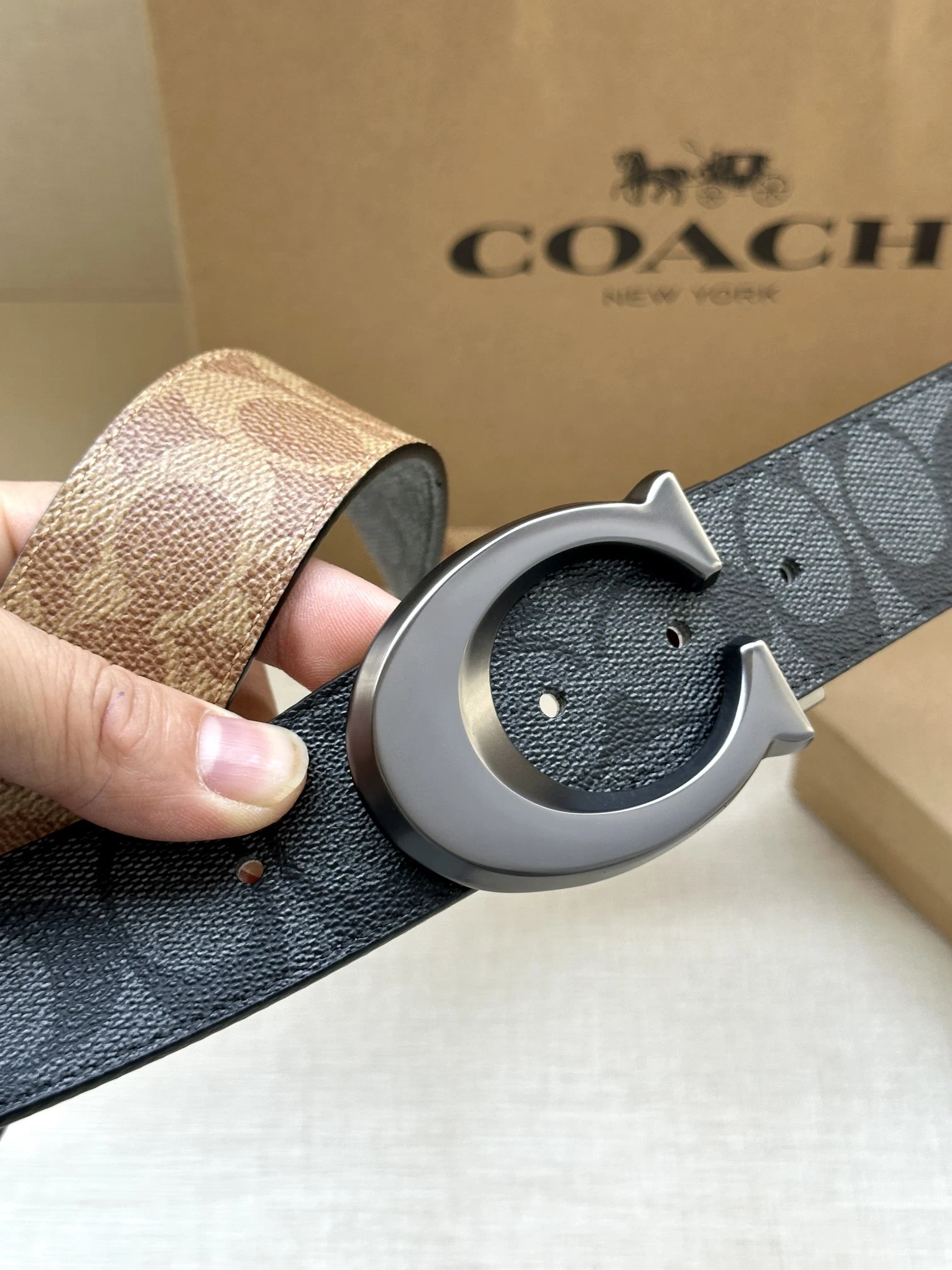 Wholesale/Supplier Luxury Ladies Fashion Designer Replica Genuine Coach's Leather Men Belt Accessories