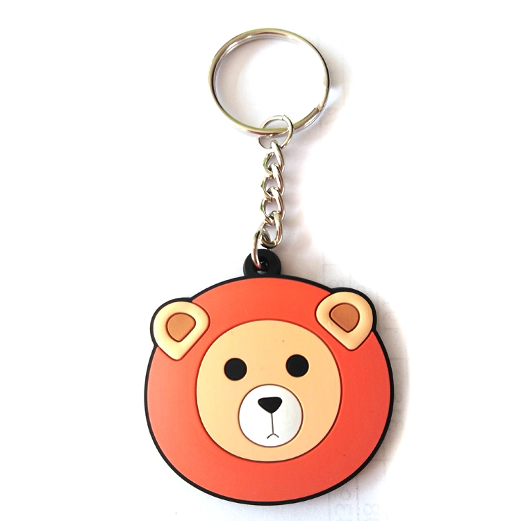 China Factory Custom Promotional Gift Fashion Metal Key Ring PVC Porte-clés