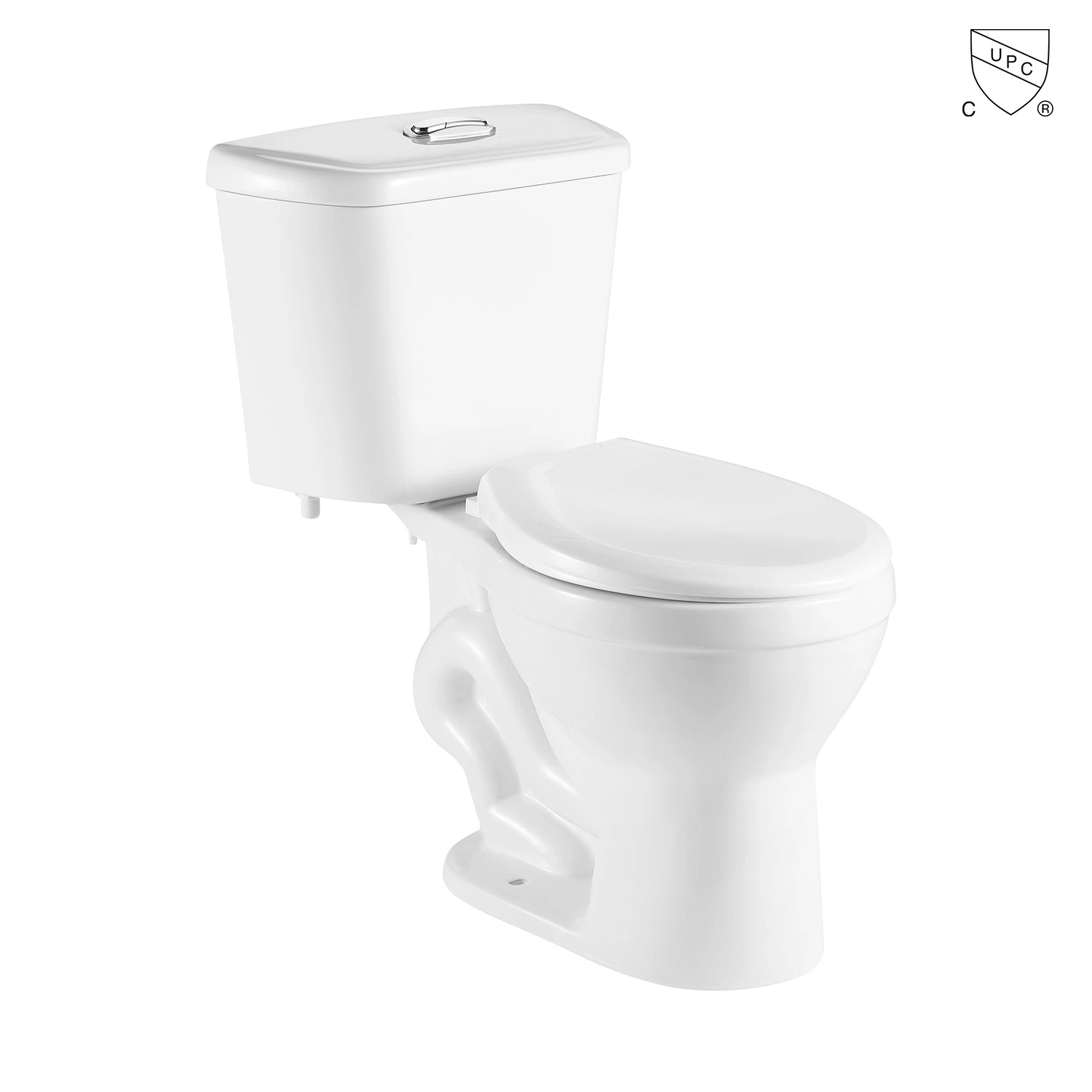 Porcelain Close-Coupled Two Piece Toilet Cupc Two-Piece Toilet 12 Inch Rough-in Toilet Bathroom Two Piece Toilet