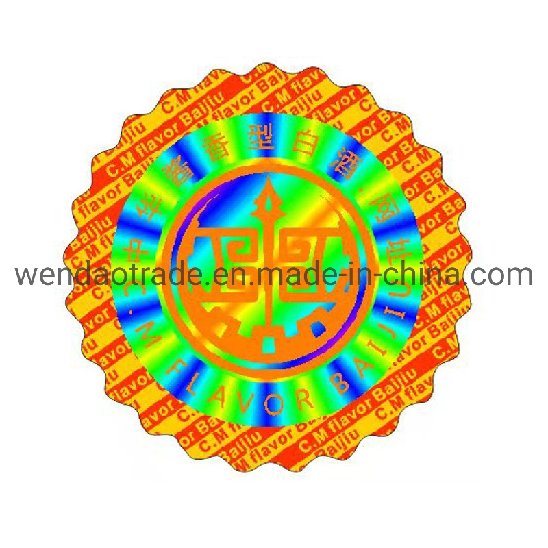 Waterproof Private Logo Printed Rainbow Reflective Glitter Custom Hologram Holographic Sticker