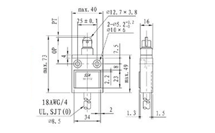 Kh-4213 IP67 3A 250VAC Double Circuit Waterproof Travel Switch Schmersal