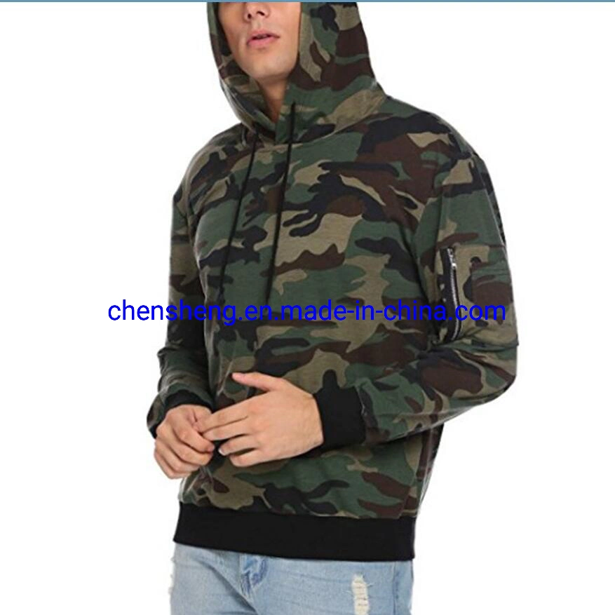 El Hip pop Suéteres de lana Mens Plus Size Serigrafía Camo Camuflaje Hoodie de casual