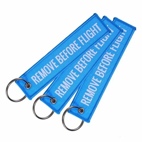 Promotional Custom Brand Travel Souvenir Woven Embroidery Logo Fabric Keychains