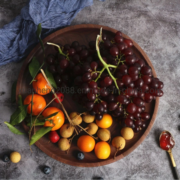 High Grade Rectangle Black Walnut Wooden Plate Tea Tray