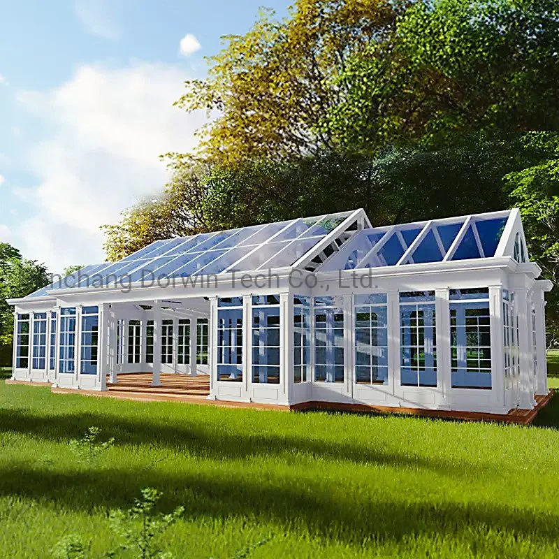 Classic Bespoke European French Multi-Slope Gable Anomalous Roof Aluminum Structure Sunroom Glass House