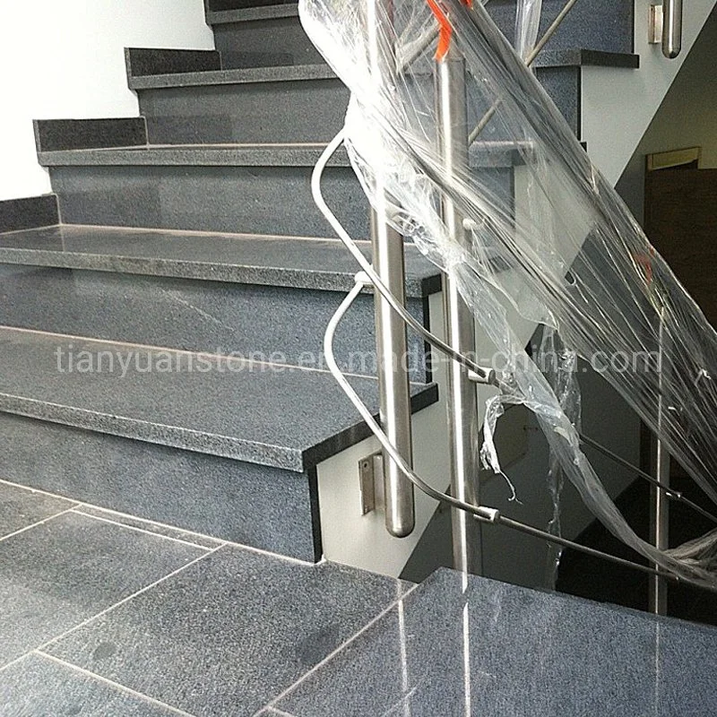 Flamed G654 Dark Grey Granite Flooring Tile Natural Stone