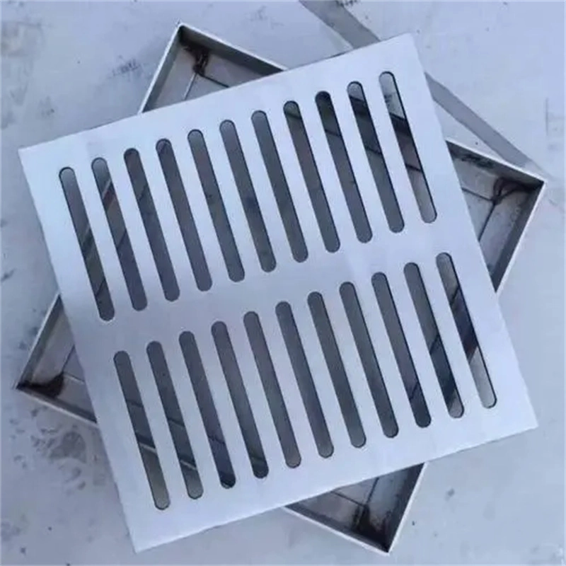 AISI 304/304L 316L 321 310 Heavy Duty Stainless Steel Invisible Square Manhole Cover with Grating Corrosion Resistance Customized Size Drain Trench Cover