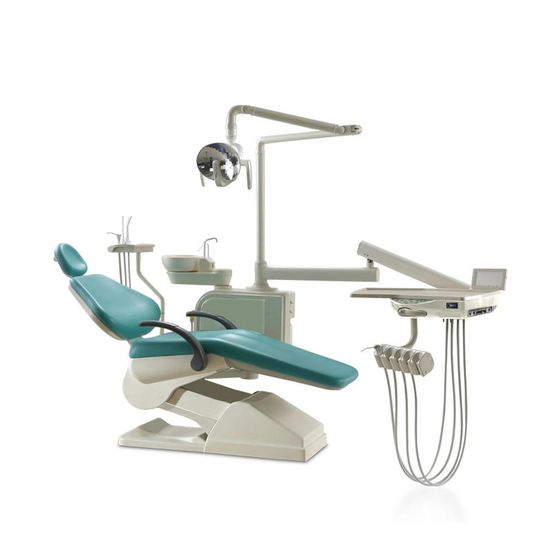 2022 Nueva Economía China Mayorista/Proveedor de accesorios portátiles Prosthodontics Foshan LED Cuero Sillon Suntem Unidad Dental Presidencia armazón de aluminio