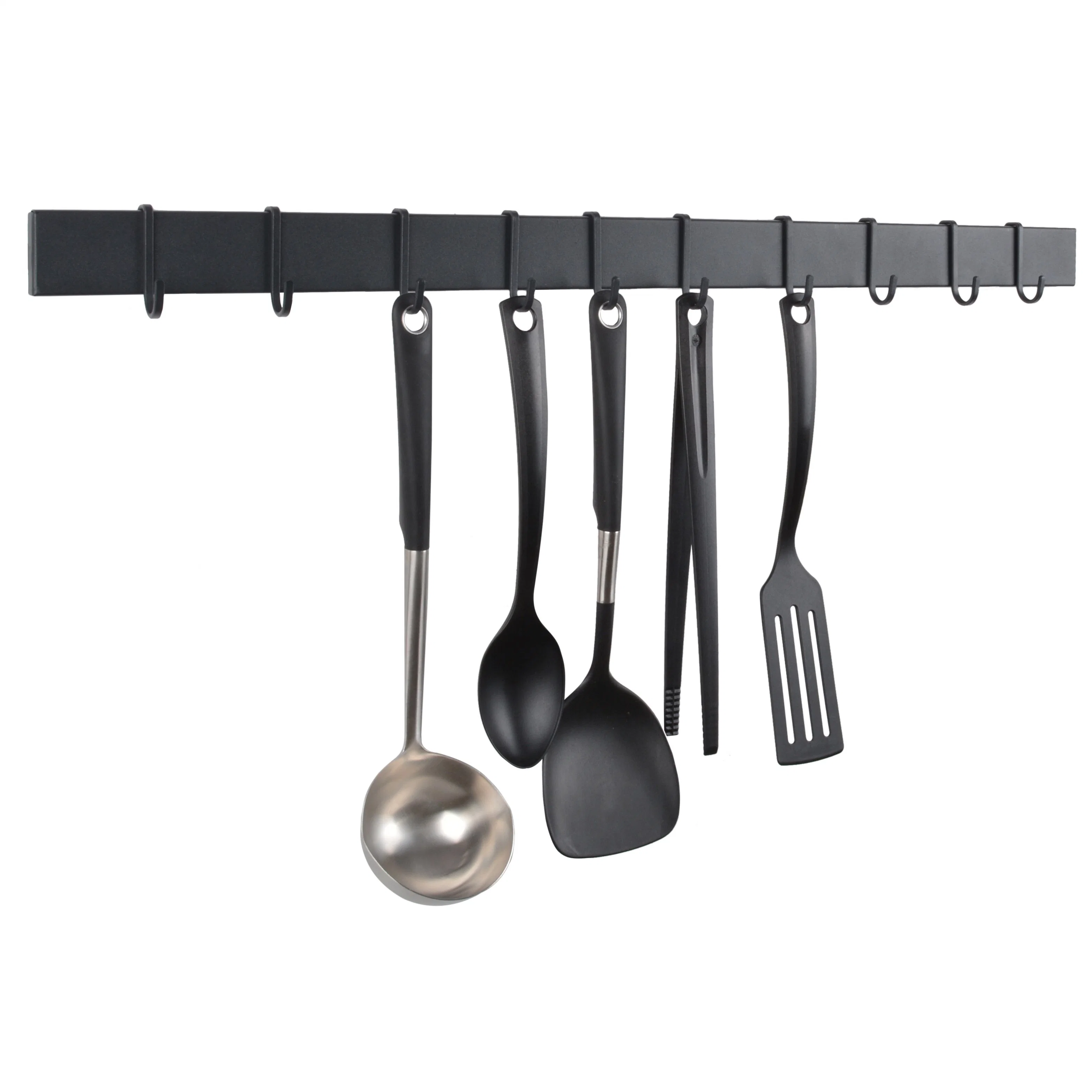 Organizador de la rampa de cocina olla en la pared de metal de la barra de colgar para rack de utensilios de cocina