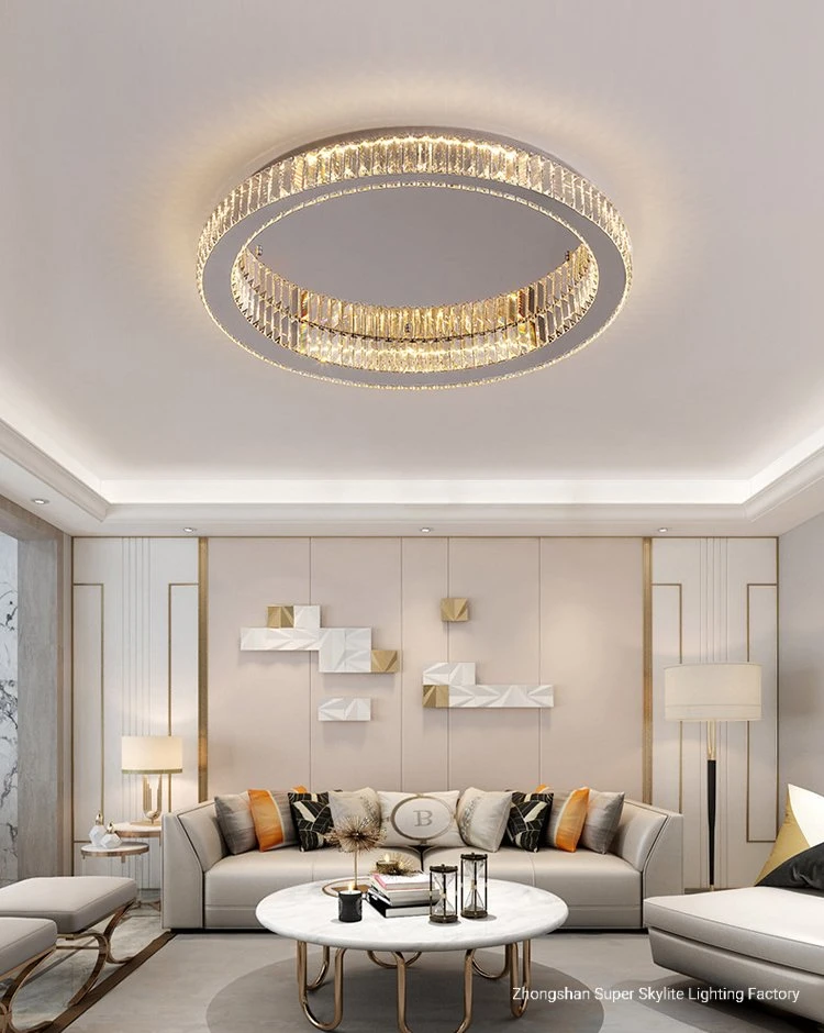 فندق Super Skylite Crystal الثريا إضاءة LED في السقف مصباح غرفة المعيشة الحديثة