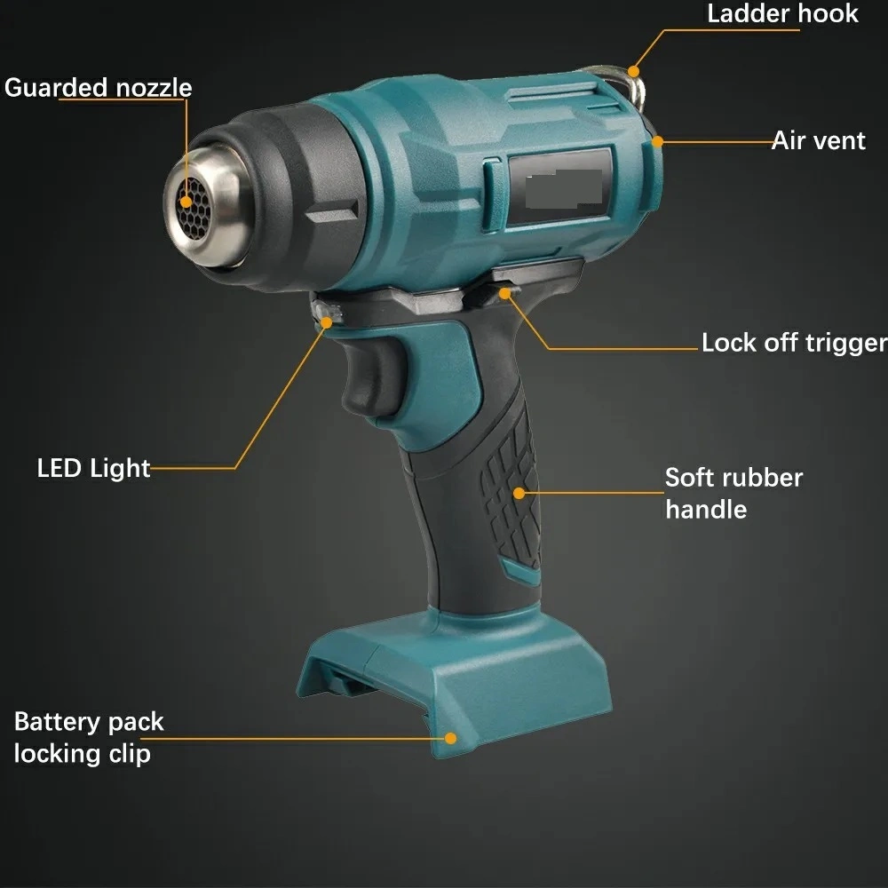 Pistola de aire caliente compacta inalámbrica de ion-litio 18V PRO Con luz LED