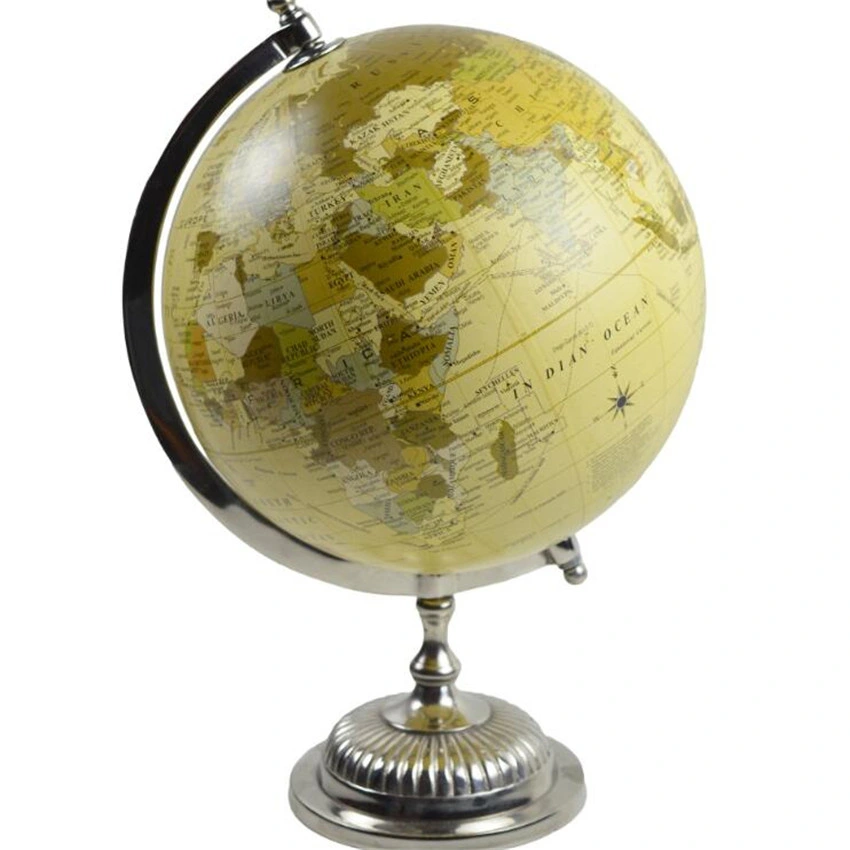 Desk Globe Wooden Stand Globe Polished Finishing World Map Globe