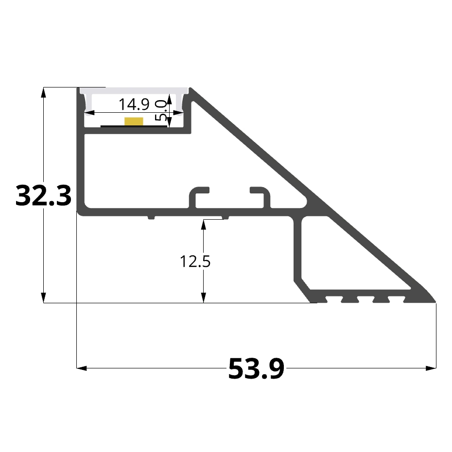 54x32mm For building decoration plaster drywall embedded installation LED aluminum profile