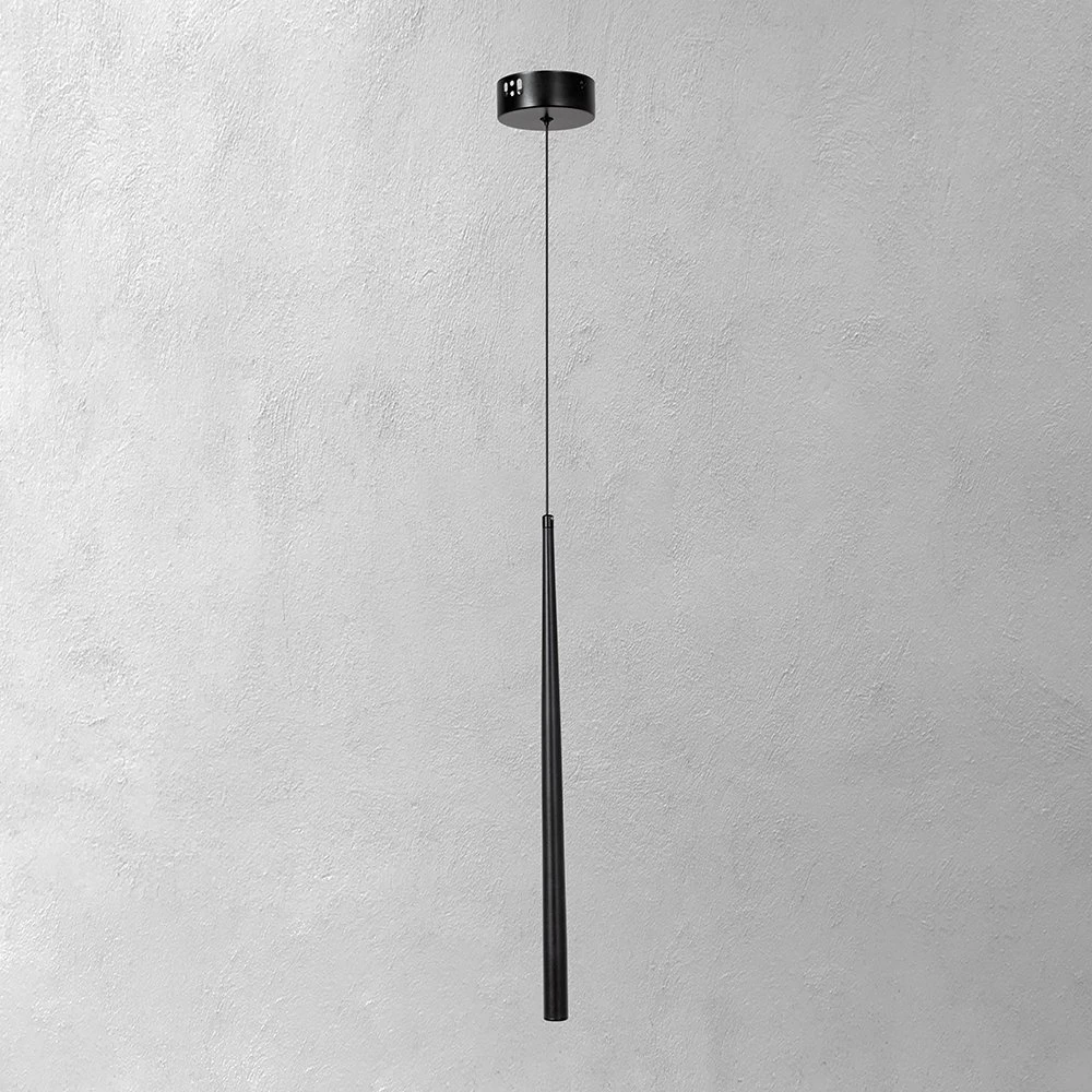 Lustre moderno em suspensão LED em preto com altura ajustável