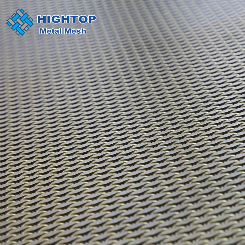 Architectural Square Hole Round Wire Crimped Woven Mesh for Exterior Wall Decoration