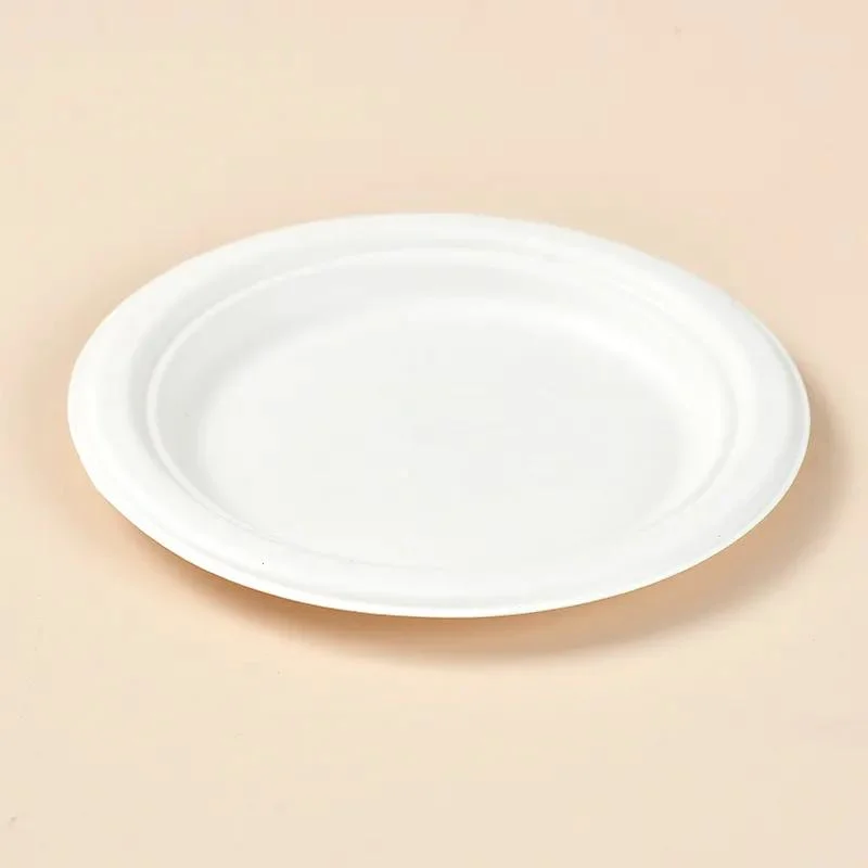 Bagasse 6.75" Plate Biodegradable Disposable Dishes