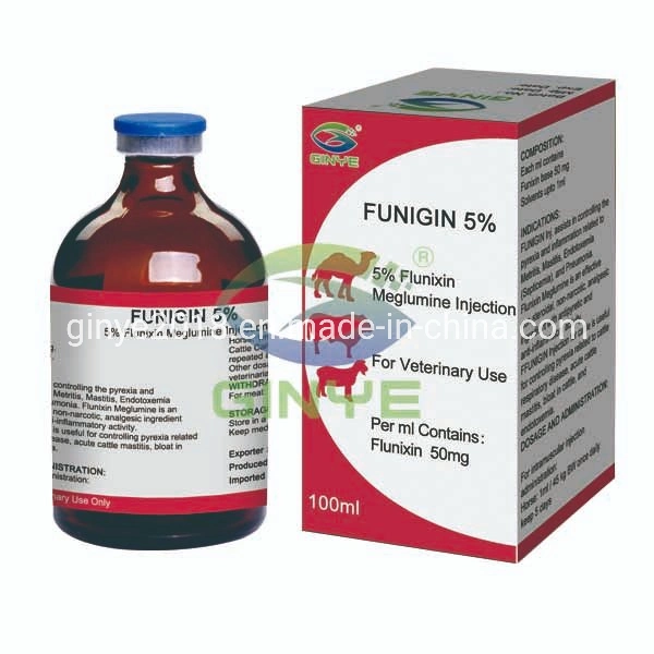 Flunixin Meglumine Injection 5% for Anti-Inflammatory and Antirheumatic in Livestock and Poultry 100ml 50ml