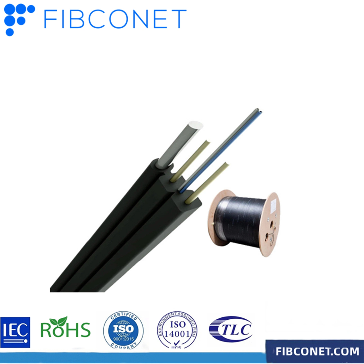 Al aire libre FTTH G657A1 G657A2/PVC LSZH de fibra óptica monomodo Cable caída