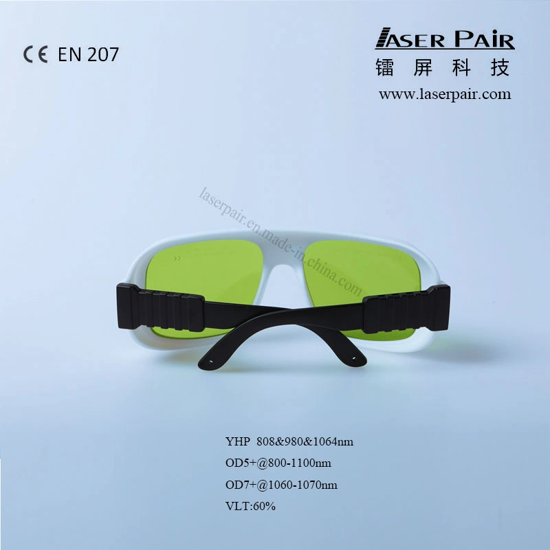 Lunettes de sécurité laser 808&amp;980&amp;1064nm, lunettes de sécurité laser avec le châssis 36, protéger : 800-1100nm Longueur d'onde, l'application : Lasers dentaires, les Diodes, ND : YAG