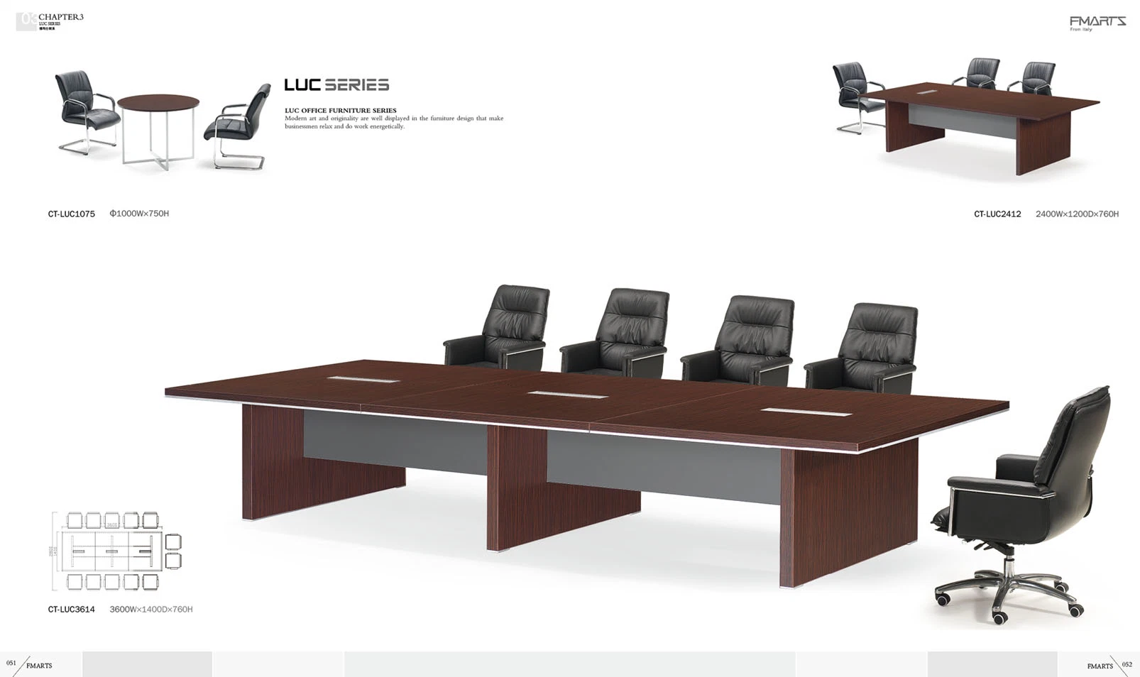 Modernos Muebles de Oficina Ejecutiva de la tabla de madera de lujo para Boss