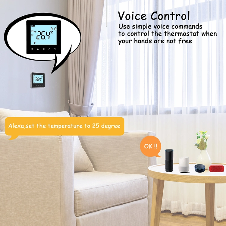 Weekly Programmable HVAC Fan Coil Heating and Cooling WiFi Smart Home Temperature Thermostat