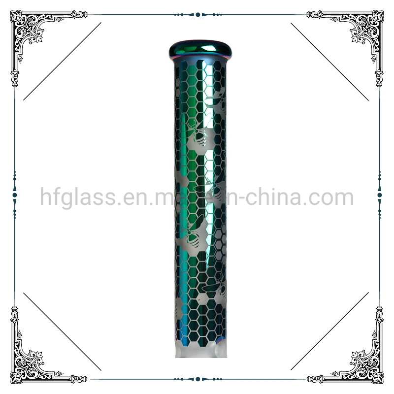 Estrella de 18 pulgadas de Havey Phoenix Abeja Sandblast Electroplated fundido especial de la producción de 7mm el vaso de vidrio el hábito de fumar pipa de agua